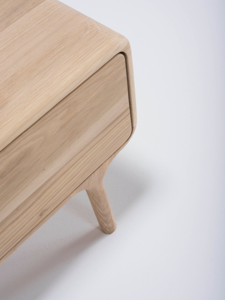 Solid oak bedside table, Fawn