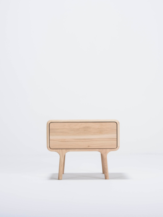 Solid oak bedside table, Fawn