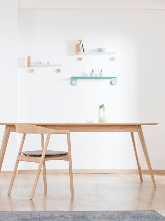 Solid oak table chair with Muna fabric seat, GAZZDA | MDS Design