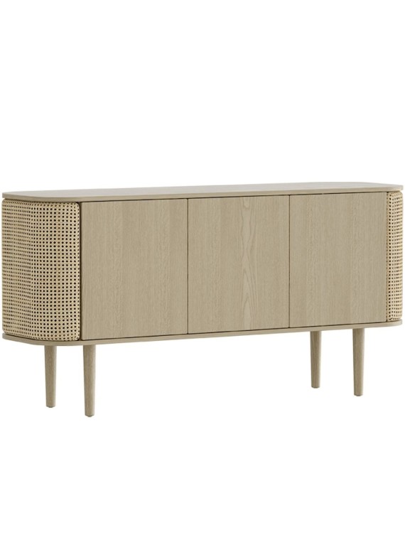 UMAGE - Buffet en chêne et rotin, Treasures 3 portes - MBS Design