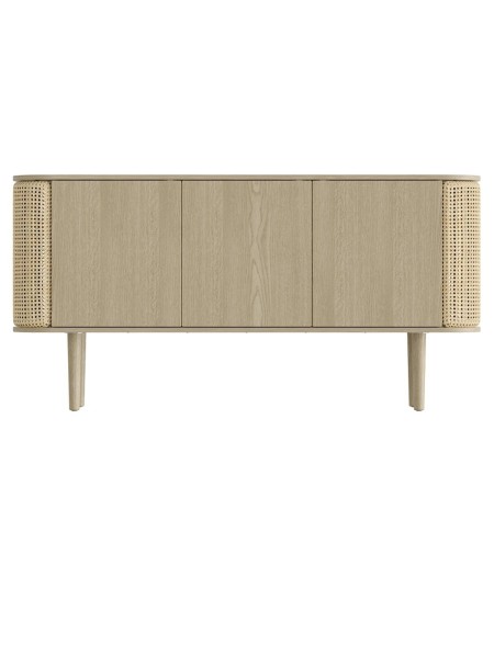 UMAGE - Buffet en chêne et rotin, Treasures 3 portes - MBS Design