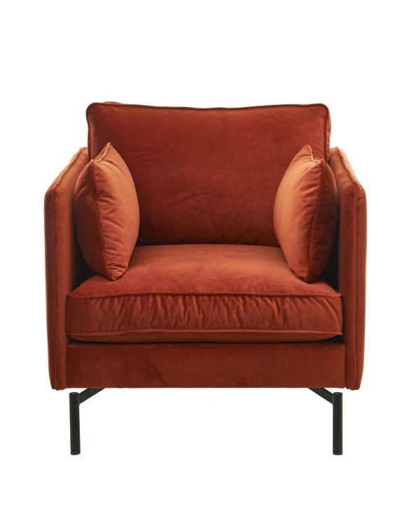 Pols Potten fauteuil en velours rouge rust red PPn°2