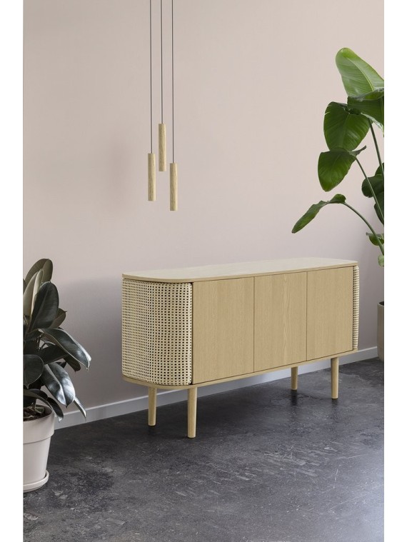 UMAGE - Buffet en chêne et rotin, Treasures 3 portes - MBS Design