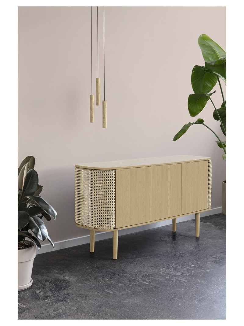 UMAGE - Oak and rattan cabinet, Treasures 3 doors - MBS Design