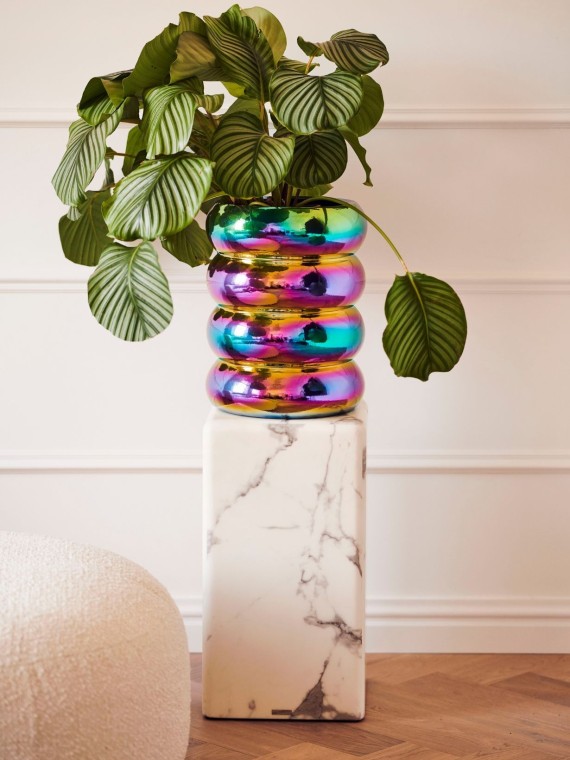 Marble Look Pillar white size S, Marble