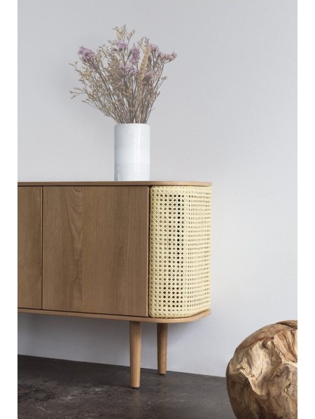 UMAGE - Buffet en chêne et rotin, Treasures 3 portes - MBS Design