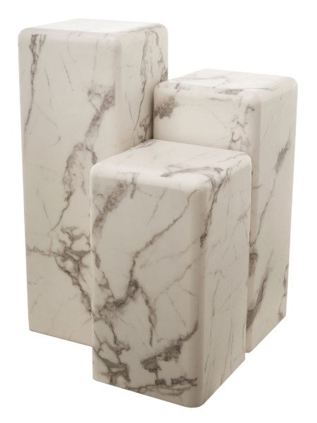 Pols potten pillar in white marble size M, Marble