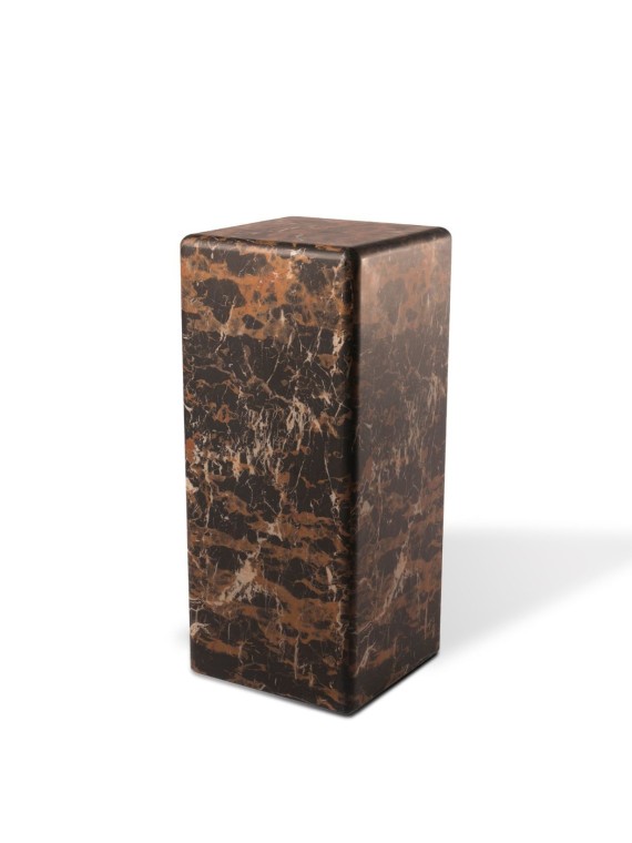 Pols potten pillar in brown marble size M, Marble