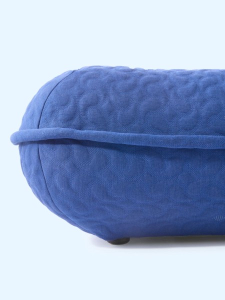 pols potten Lounge chair in blue fabric, Puff