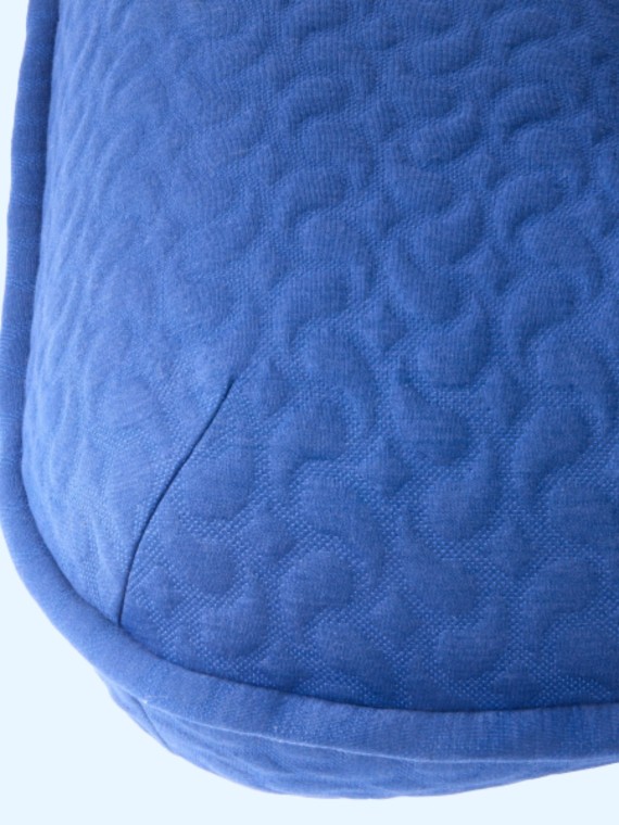 pols potten Lounge chair in blue fabric, Puff