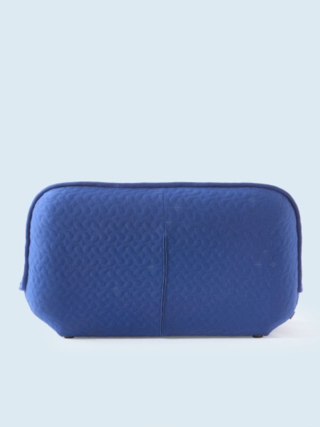 Pols potten fauteuil lounge allongé en tissu bleu, Swell