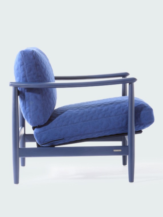 pols potten Fauteuil bleu en frêne, Todd