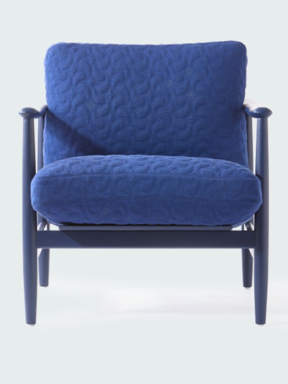 pols potten Fauteuil bleu en frêne, Todd