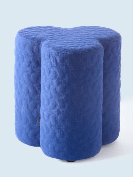 Pols Potten Tabouret en tissu bleu Clover