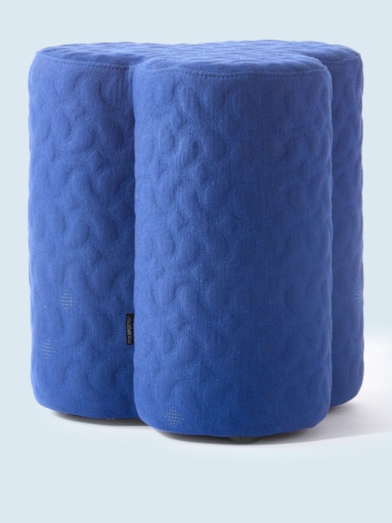Pols Potten Clover blue fabric stool