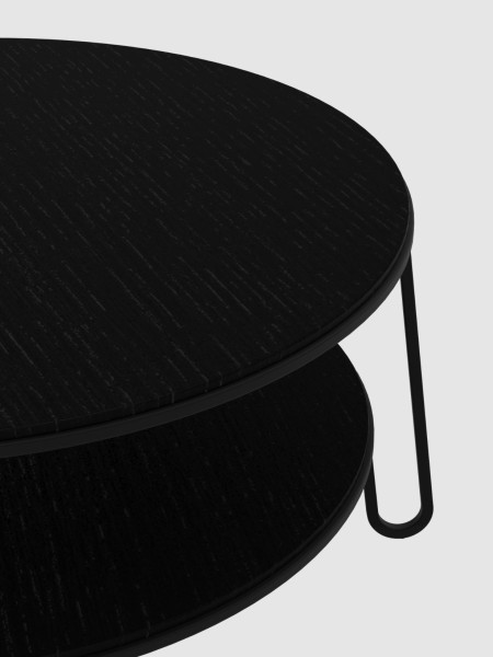 Table basse Eugénie Harto chêne clair et métal noir Taille S (70)