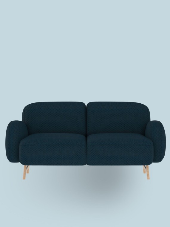 Harto 2-seater sofa Auguste cobalt blue fabric