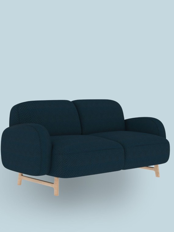 Harto 2-seater sofa Auguste cobalt blue fabric