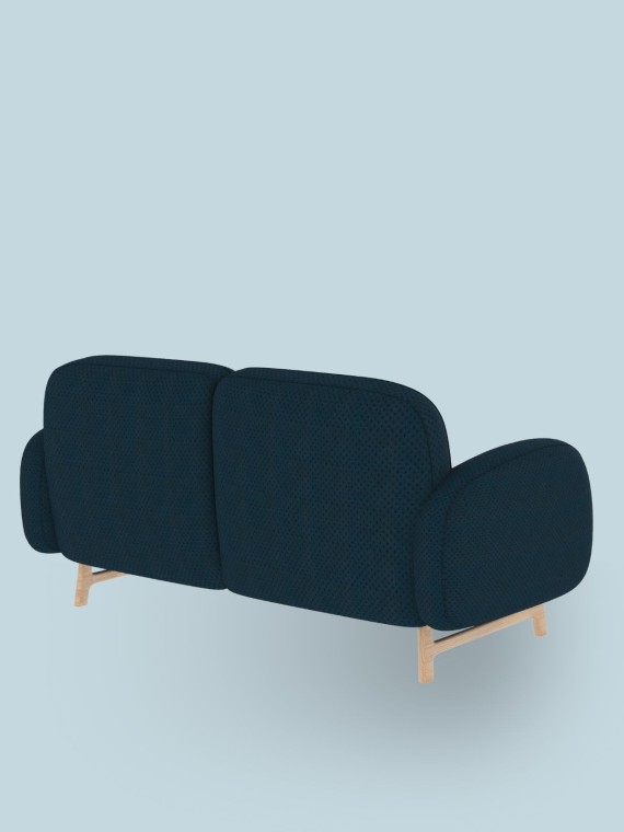 Harto canapé 2 places Auguste tissu bleu cobalt