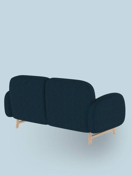 Harto 2-seater sofa Auguste cobalt blue fabric