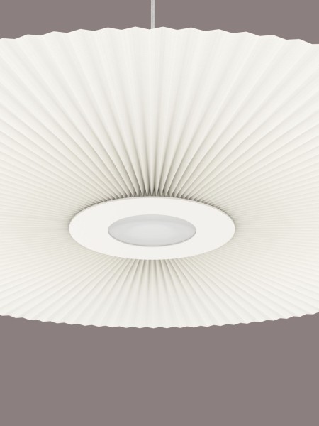 White Pendant lamp in pleated fabric, Carmen Ø120cm