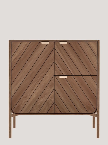 Natural walnut china cabinet, Marius Harto