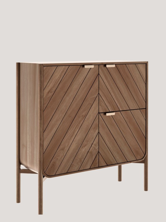 Natural walnut china cabinet, Marius Harto