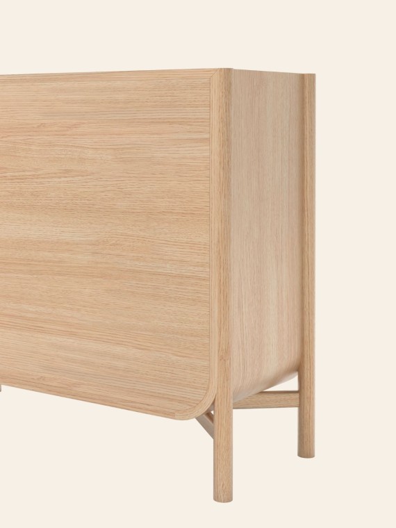 Three-drawer chest of drawers in natural wood, Marius Harto