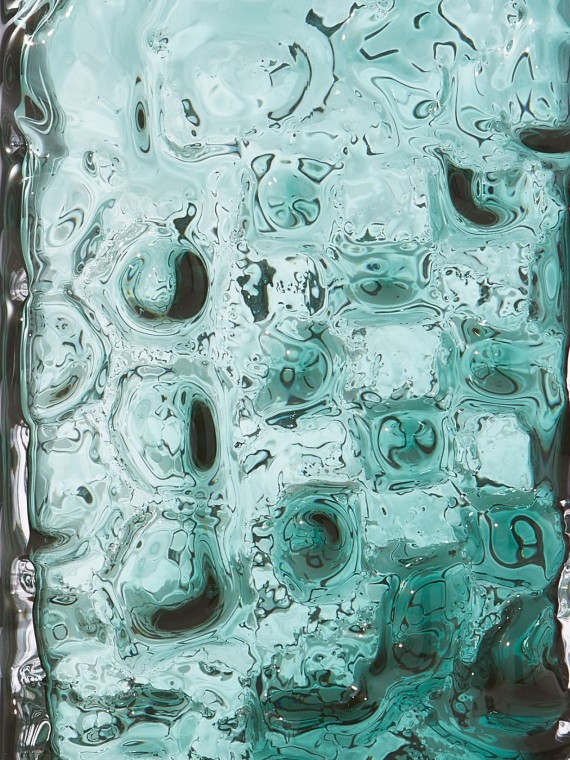 Pols potten, Square glass vase in relief, Swing