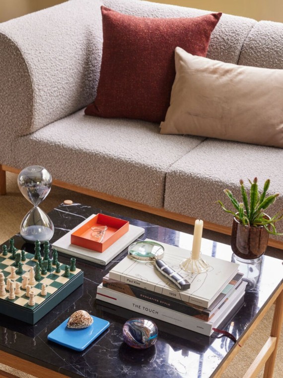 Hubsch, sofa grey curly sofa two seater, Moment