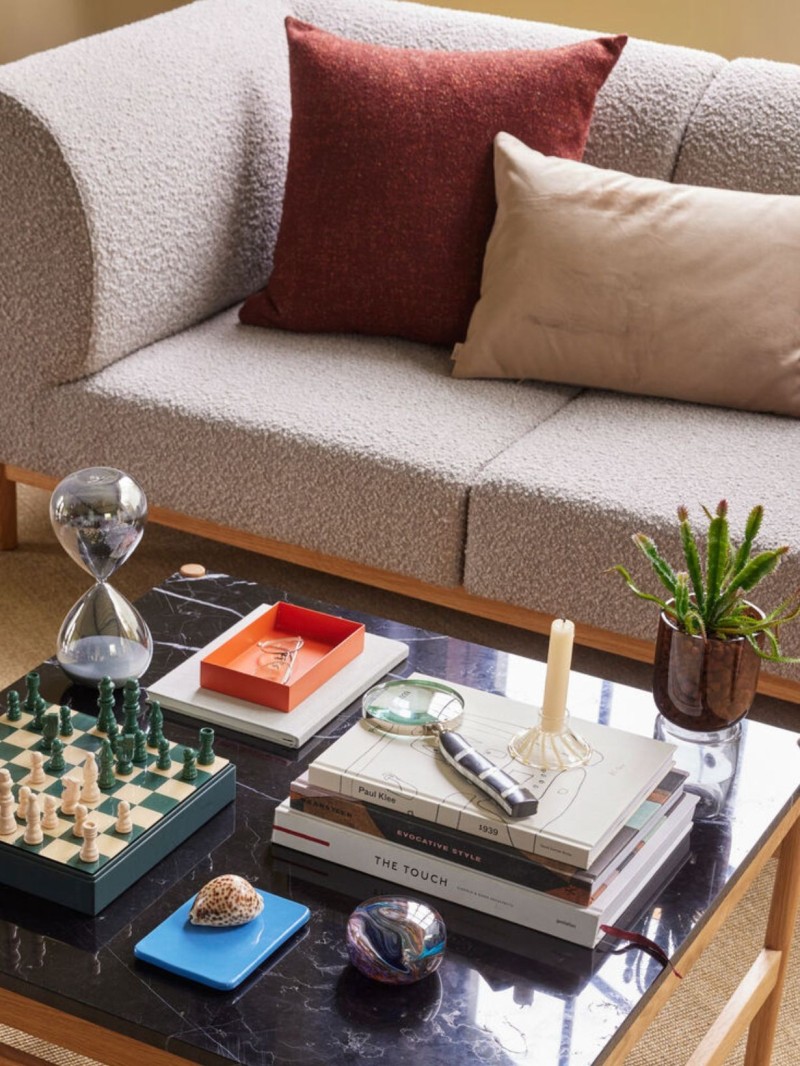 Hubsch, sofa grey curly sofa two seater, Moment