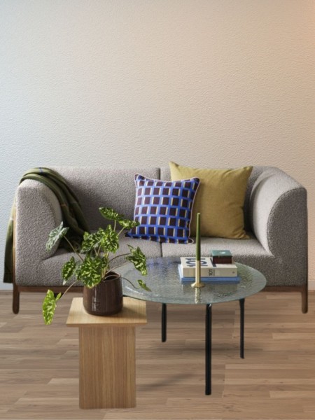 Hubsch, sofa grey curly sofa two seater, Moment