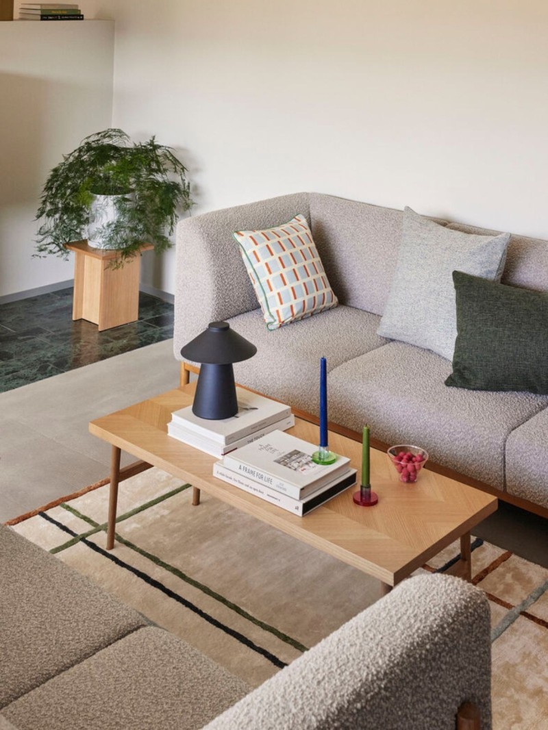 Hubsch, Moment three-seater grey curly sofa