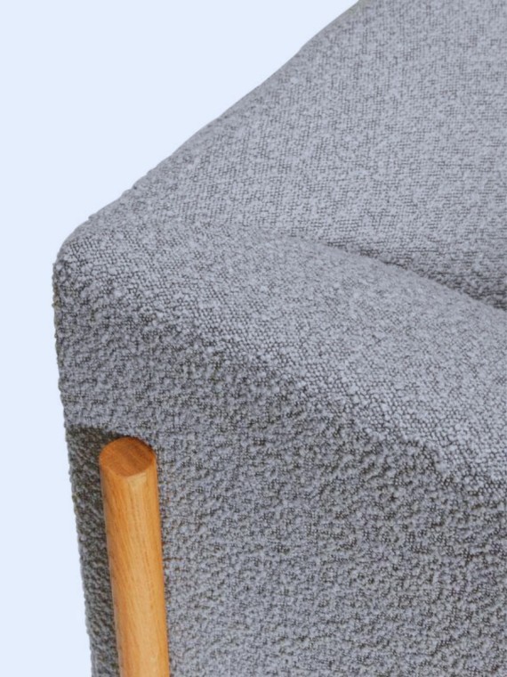 Hubsch, Moment three-seater grey curly sofa