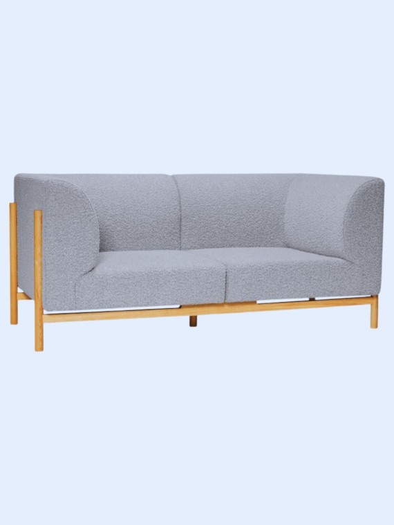 Hubsch, sofa grey curly sofa two seater, Moment