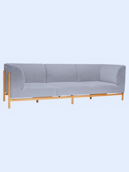Hubsch, Moment three-seater grey curly sofa
