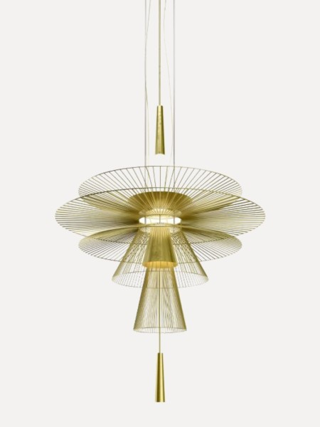 Forestier Geometric suspension in gilded metal, Gravity