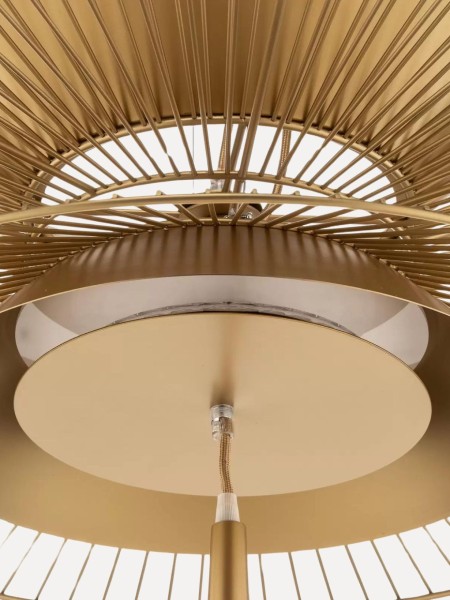 Forestier geometric pendant in gilded metal, Gravity 2