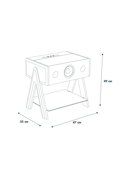 Enceinte haute-fidélité sans fil, Cube CS Chêne, la boite concept