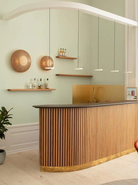 Umage - White pearl LED Hanging lamp with brass detail, Asteria - MBS Design