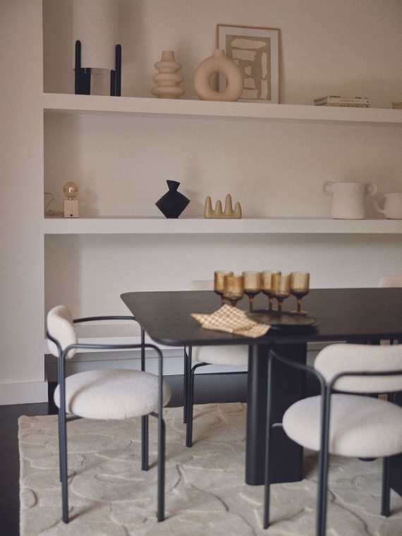 Table à manger rectangulaire bois de Frêne vernis, Joe