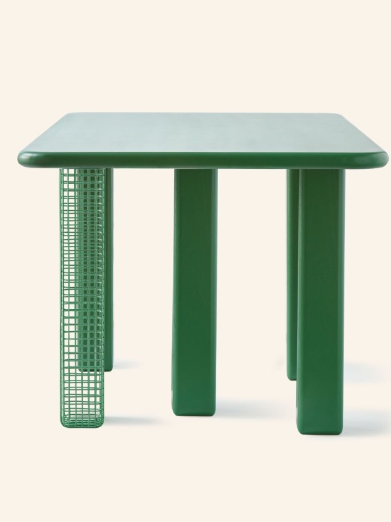 polspotten table rectangulaire vernis vert