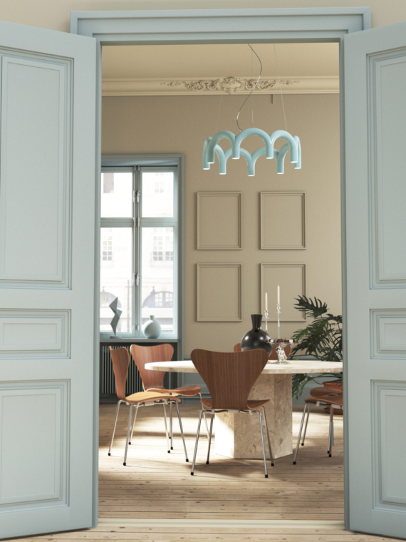 Oblure Suspension 9 pillars of light Arche Cercle