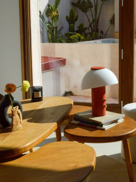 Lampe, Piccolo Speaker terracota jaune fabrique