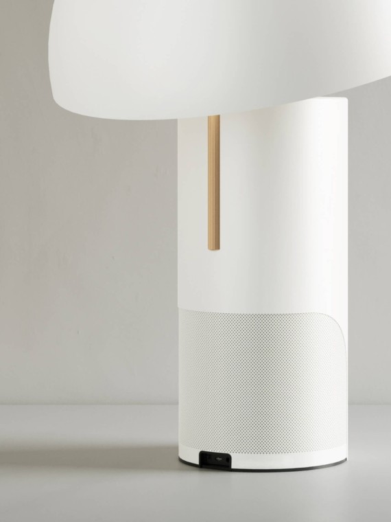 Lampe, Grande Alto Enceinte blanche jaune fabrique