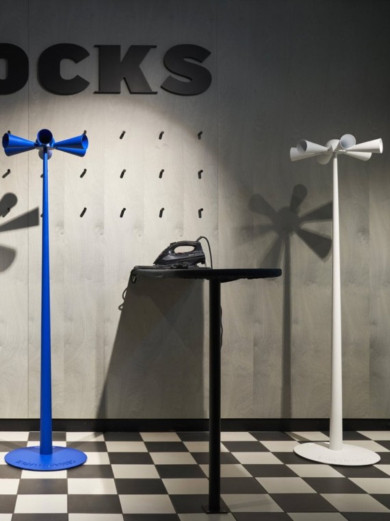 Poltronova- Aluminum coat rack, Cessato Allarme