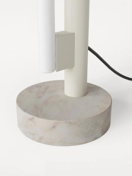 Floor lamp in marble and steel, Eiffel frama
