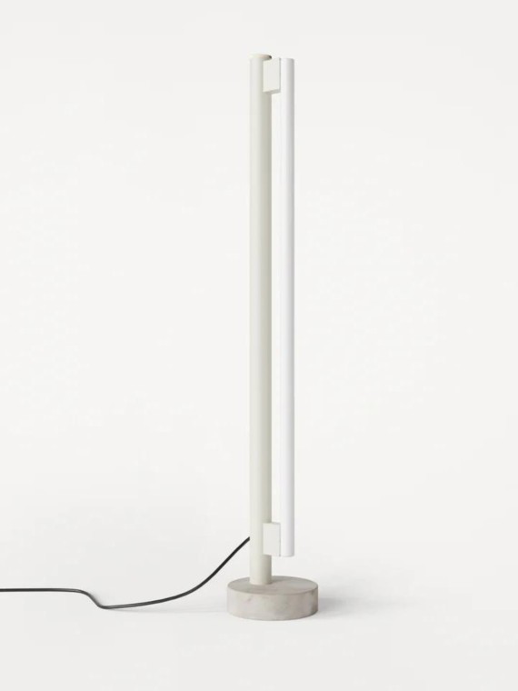 Floor lamp in marble and steel, Eiffel frama