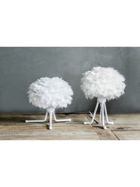 Tripod lamp in goose feather, Eos mini white and Tripod base white | MBS Design
