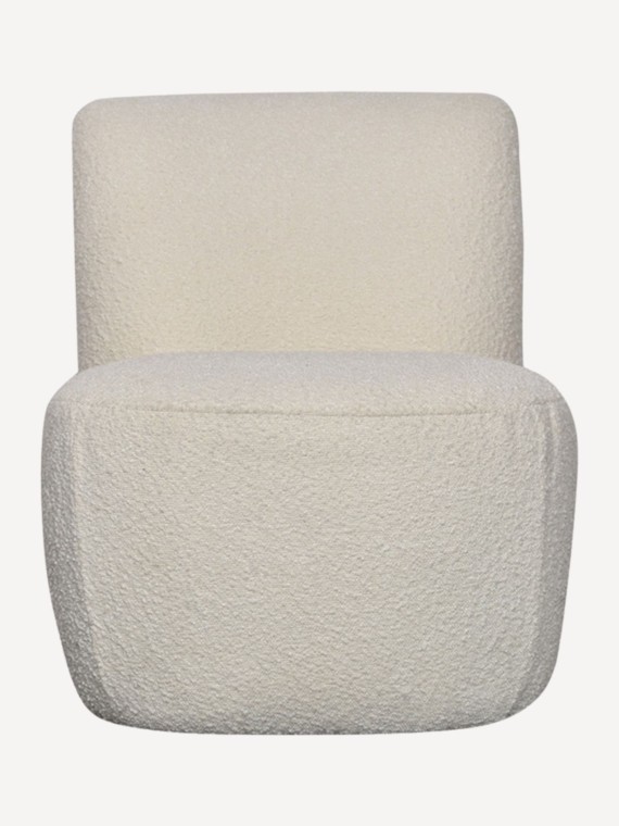 Opjet Fauteuil Eve en tissu bouclette blanc